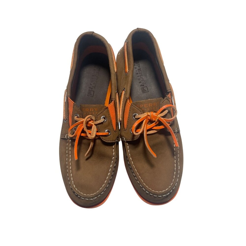 Sperry Boys A/O Gore Boat Shoes Size 5M Brown/Orange Leather‎